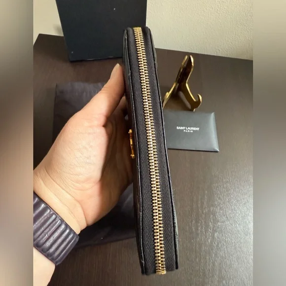 Saint Laurent Cassandre Matelassé Long Zippy Wallet